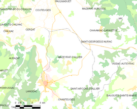 Mapa obce Mazeyrat-d’Allier