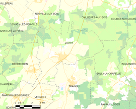 Mapa obce Loury