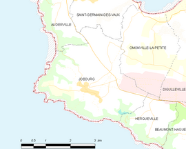 Mapa obce Jobourg