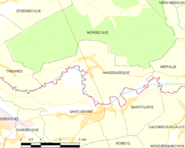 Mapa obce Haverskerque