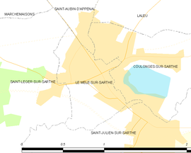 Mapa obce Le Mêle-sur-Sarthe