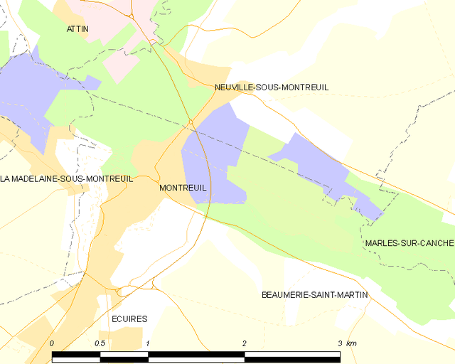 Poziția localității Montreuil