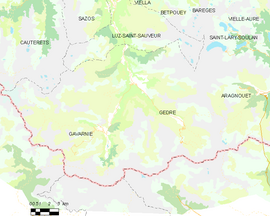 Mapa obce Gèdre