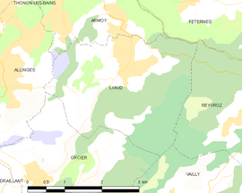 Mapa obce Lyaud
