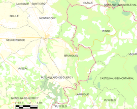 Mapa obce Bruniquel