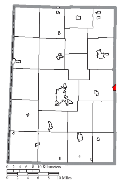 File:Map of Darke County Ohio Highlighting Bradford Village.png