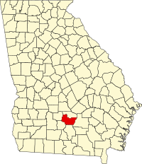 アーウィン郡の位置を示したジョージア州の地図