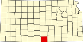 Locatie van Harper County in Kansas