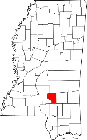 Map of Mississippi highlighting Covington County.svg
