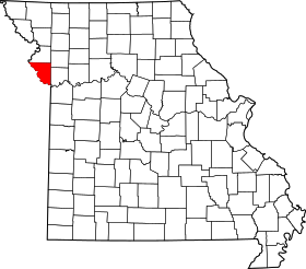 Map of Missouri highlighting Platte County.svg