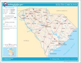 Kort over South Carolina