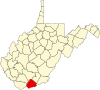 State map highlighting Mercer County