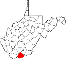 Map of West Virginia highlighting Mercer County.svg