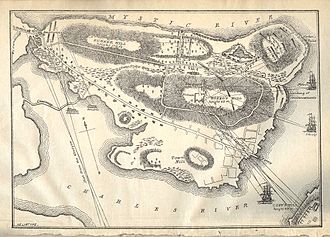 A historic map of Bunker Hill featuring military notes Map of the Battle of Bunker Hill area.jpg