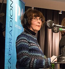 Marie-Christine Skuncke under SR:s direktsändning på Nobeldagen den 10 december 2016 från Kulturhuset i Stockholm.