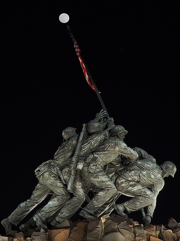 The memorial at night