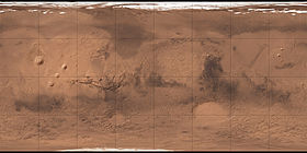 جبل أوليمبوس مونز على خريطة Mars