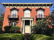 The historic Mercer House in Savannah, Georgia, built for the songwriter's great grandfather. (Johnny Mercer did not live there.) Mercer House 2017.jpg