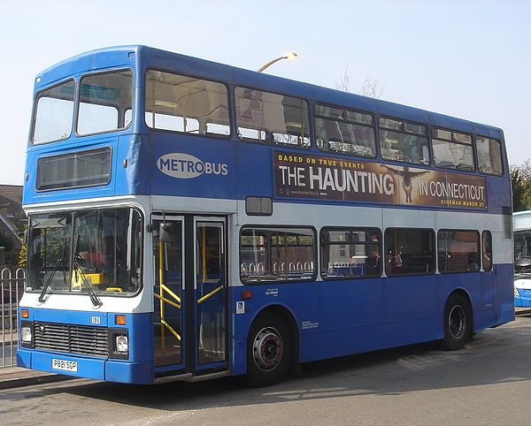 Metrobus Northern Counties Palatine bodied Volvo Olympian at Crawley bus station in March 2009