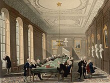 A college meeting in the early 19th century Microcosm of London Plate 020 - The College of Physicians edited.jpg