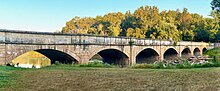 Monocacy Aqueduct in 2023, where the ghost of a robber could allegedly be seen on moonless nights Monocacy Aqueduct, C&O Canal, MD.jpg