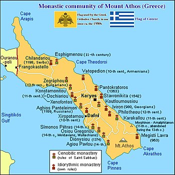 Map of Mount Athos Mount Athos community (complete data).jpg