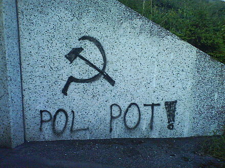 Graffiti commemorating Pol Pot in Sundsvall, Sweden