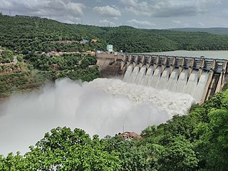 Srisailam Dam Dam in Telangana , India