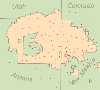 map of locations on the Navajo Nation (English...