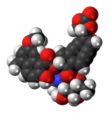 Model vyplňování prostoru molekuly neokarzinostatinu