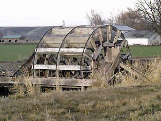 Example of a New Plymouth waterwheel. New Plymouth Waterwheel.JPG