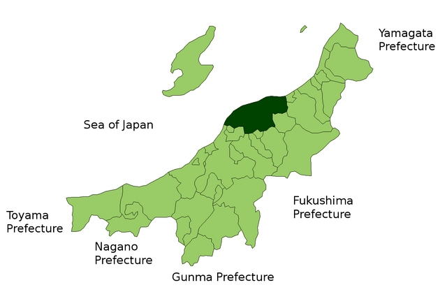 Elhelyezkedése Niigata térképén