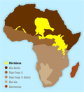 Langues nilo-sahariennes en jaune sur la carte.