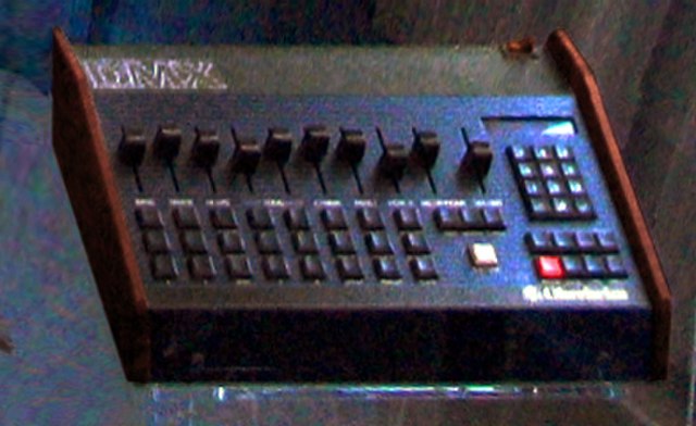 An Oberheim DMX drum machine was used to create the rhythm and synchronise the sequences.