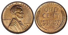 Obverse (left) and reverse (right) of 1909-S VDB Lincoln cent.jpg