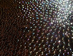 The album's title was inspired by the colours visible in iridescent oil (pictured). Oil bubbles.JPG