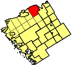 Mapa Dystrykt Parry Sound podkreślając Patterson Township