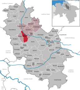 Poziția Ostereistedt pe harta districtului Rotenburg (Wümme)