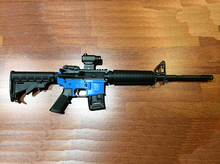 A privately made firearm built in the style of the ArmaLite Rifle 15. PMF-AR15.png
