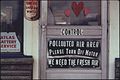 POLLUTION SIGN AFFIXED TO THE DOOR OF A GASOLINE SERVICE STATION ACROSS THE MONONGAHELA RIVER FROM A UNITED STATES... - NARA - 557217.jpg