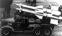 A pair of S-125 missiles in transit.