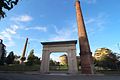 Two chimneys preserved during the demolition of the factory Milani & Nipoti.