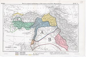 Plan rozbioru Imperium Osmańskiego pomiędzy państwa Ententy 1916 - Umowa Sykes-Picot
