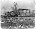 Photographic view of the wreck of the bridge and train of cars crossing Big Walnut near Sunbury, Ohio LCCN2012649467.jpg
