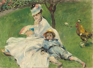 Madame Monet et son fils (1874), qui fait écho au tableau de Manet. Pierre-Auguste Renoir
