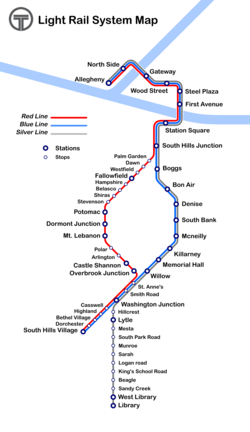 Rota do metrô de superfície de Pittsburgh