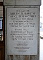 Plaque for Queen Elizabeth the Queen Mother at Guy's Hospital.jpg
