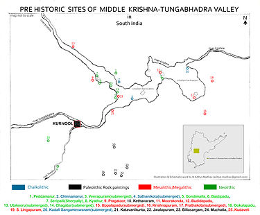 Many Pre Historic sites of Mid Krishna-Tungabhadra Valley are present in the erstwhile Mahabubnagar district and now in Jogulamba, Wanaparthy and Nagarkurnool districts Pre Historic Mid Krishna-Tungabhadra Valley sites.jpg