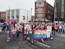 Representatives of area NHS teaching hospitals at the 2022 Pride in Hull parade.