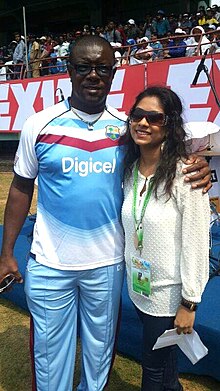 Priya Lal with West Indies former captain Richie Richardson.jpg